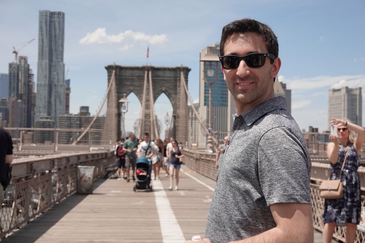 Selfies en el Brooklyn Bridge.