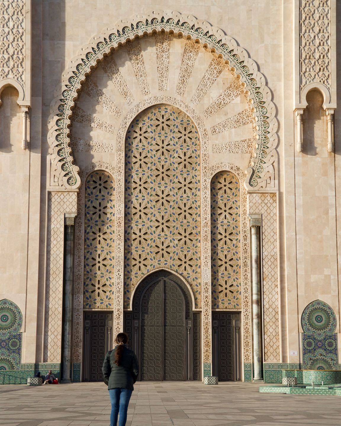 Fine details on a door at the Hassan II Mosque in Casablanca, Morocco.