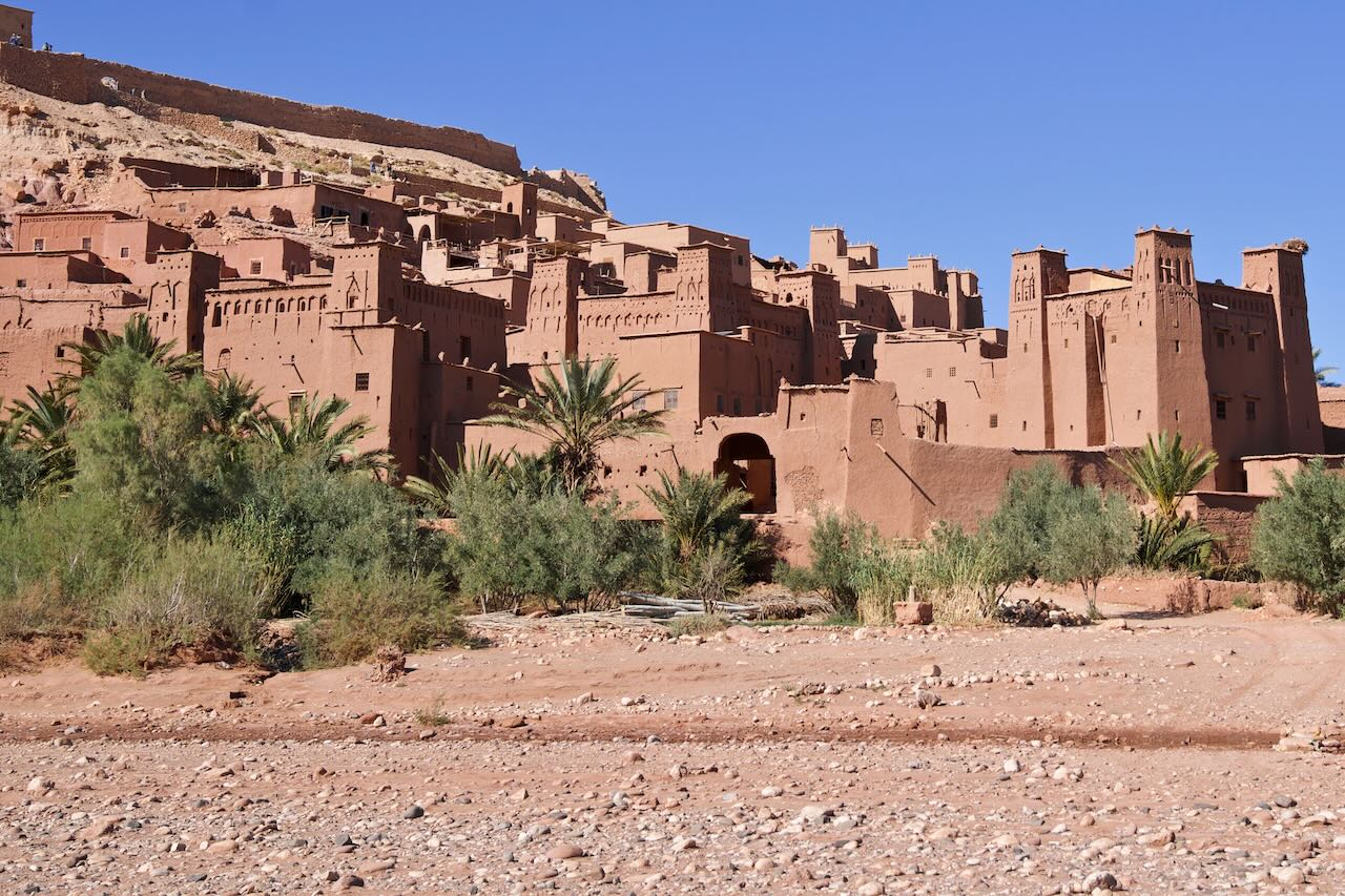 Vista panorámica de la ciudad amurallada de Ait Benhaddou.